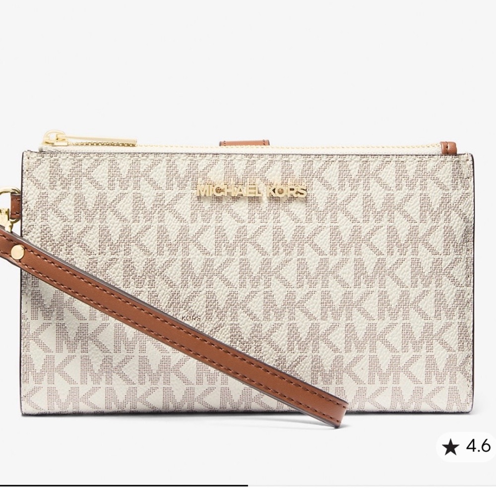 MICHAEL KORS Jet Set Travel Signature Logo Smartphone Wallet NWT
